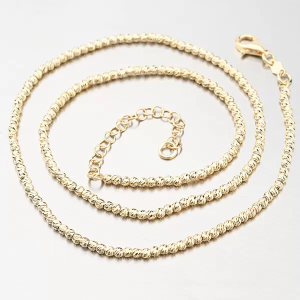 Pozlátený strieborný náhrdelník brúsený N2500503-0493-SLX