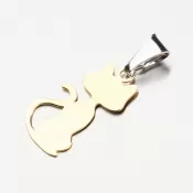 Strieborný prívesok v tvare mačky s pozlátením P1400167-1507-SLX