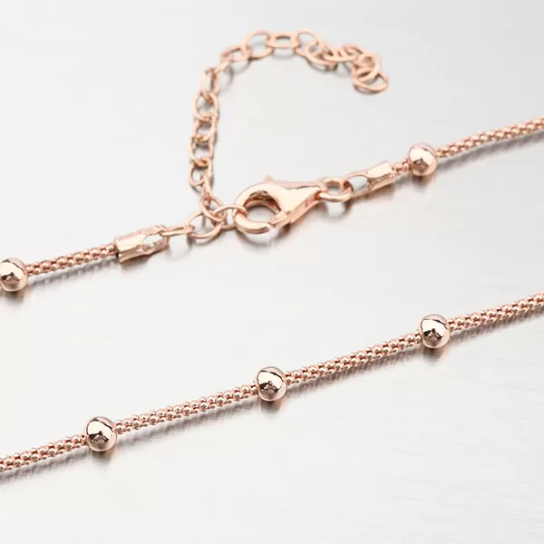 Strieborný náhrdelník v ružovej farbe zlata N2100004-0850-SLX