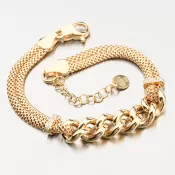 Strieborný náramok vo farbe zlata so zirkónmi B1403359-0940-SLX