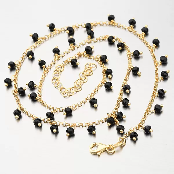 Pozlátený strieborný náhrdelník s kryštálmi N1900788-1802-SLX