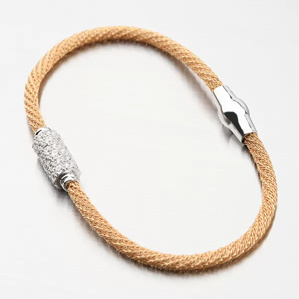 Pozlátený strieborný náramok so zirkónmi B1300356-1304-SLX