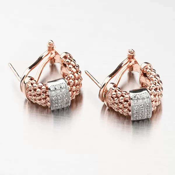 Strieborné náušnice 925 vo farbe ružového zlata E1501642-2196-SLX