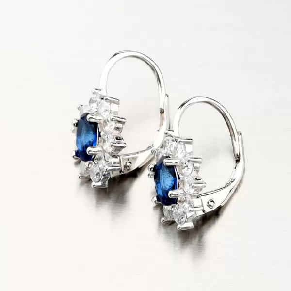 Náušnice zo striebra s modrým kameňom PKL-2103