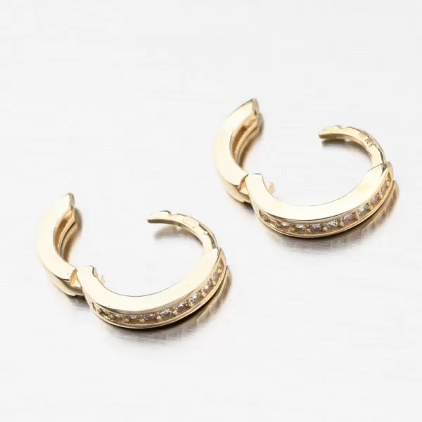 Detské náušnice biele zlato 585 zirkónové krúžky 52GZ-3342ZRB