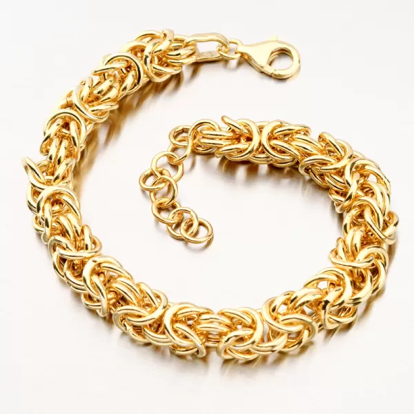 Pozlátený strieborný náramok kráľovská väzba B1903724-0045-SLX