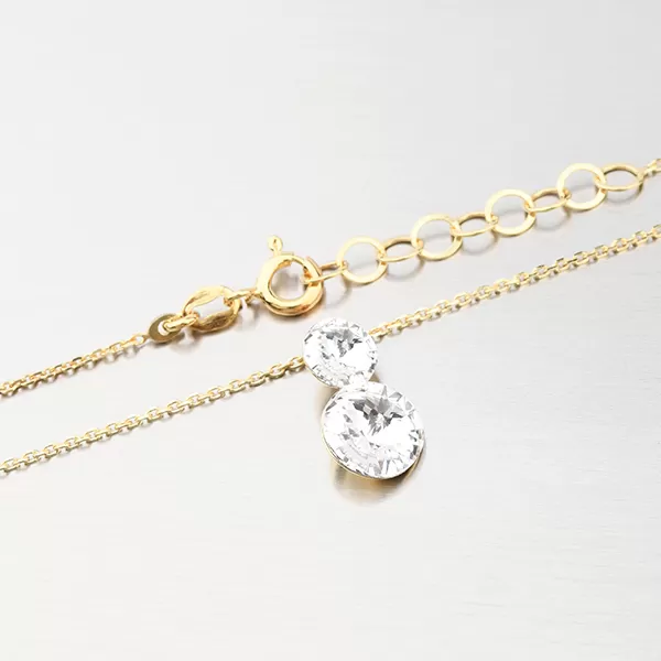 Náhrdelník s kryštálmi vo farbe žltého zlata N1500754-2120-SLX