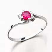Prsteň s červeným zirkónom 356-0106-04