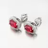 Strieborné náušnice kôstky s červeným zirkónom PKL-2092