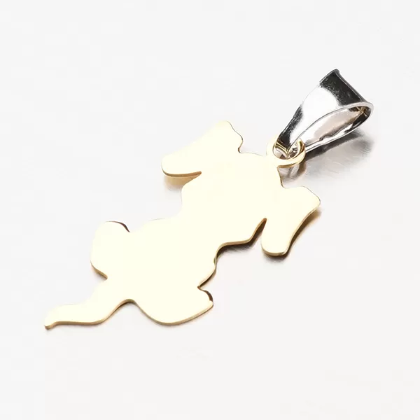 Strieborný prívesok v tvare psa so zlátením P1400170-1507-SLX