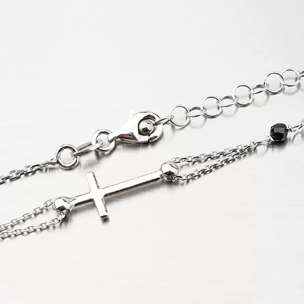 Strieborný náhrdelník s Madonkou a kryštálmi N1900757-1802-SLX