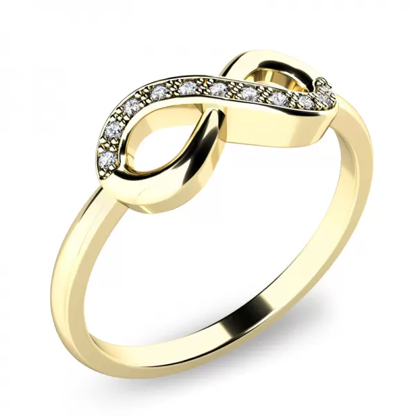 Prsteň s briliantmi zo žltého zlata - infinity 140007ZL-DIA