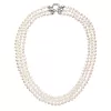 Perlový náhrdelník trojradový z pravých riečnych perál biely 22035.1