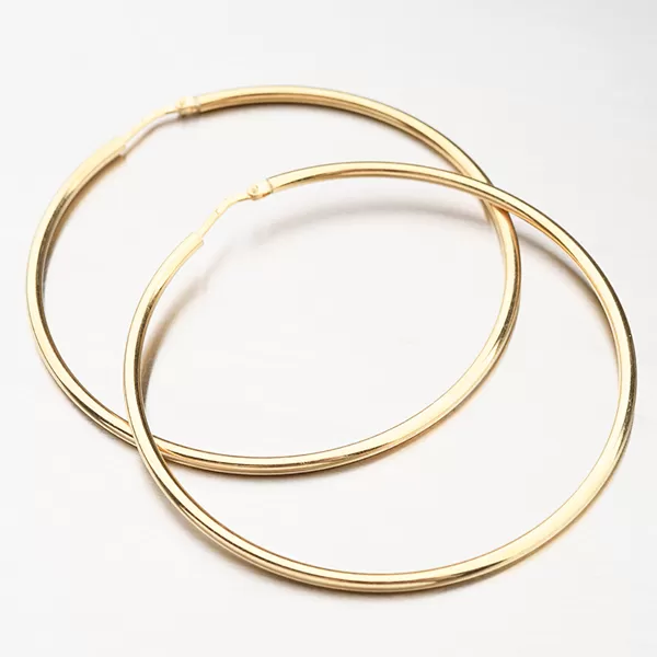 Strieborné kruhy v žltej farbe zlata 55 mm E1403902-1234-SLX