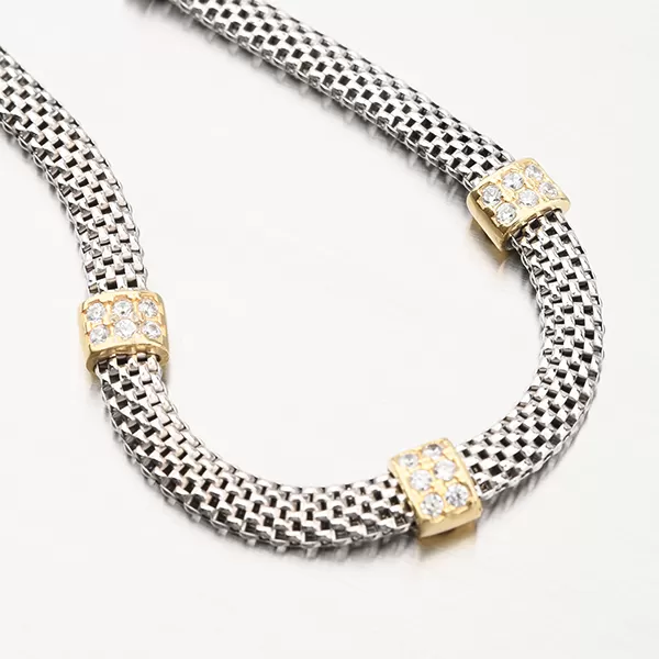 Pozlátený strieborný náramok so zirkónmi B1400751-1304-SLX