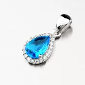 Prívesok zo striebra s modrým kameňom PKL-3095