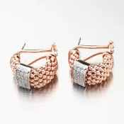 Strieborné náušnice 925 vo farbe ružového zlata E1501642-2196-SLX