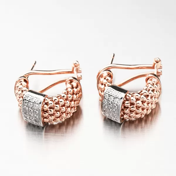 Strieborné náušnice 925 vo farbe ružového zlata E1501642-2196-SLX