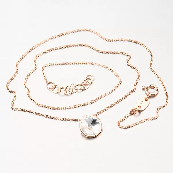 Náhrdelník pozlátený ružovým zlatom s kryštálom N1402520-2120-SLX