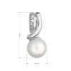 Zlatý 14 karátový prívesok biele zlato s riečnou perlou a zirkónmi 84PZ00006