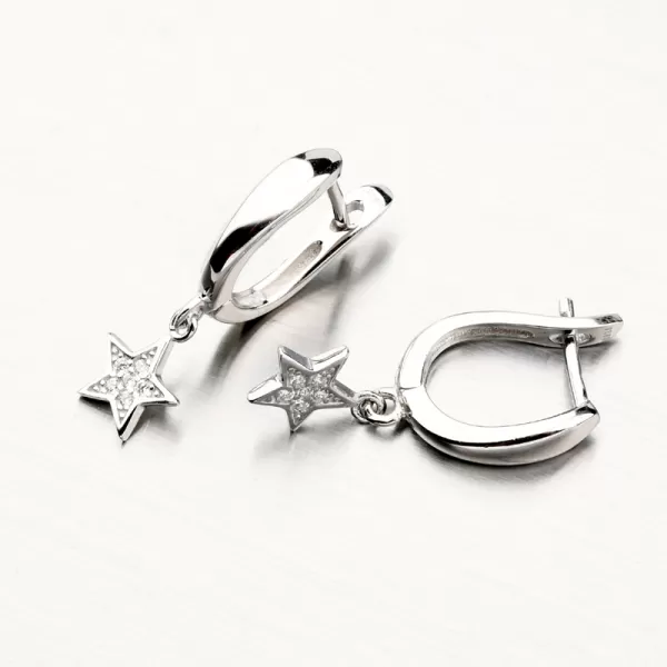 Strieborné náušnice s hviezdami PKL-2065