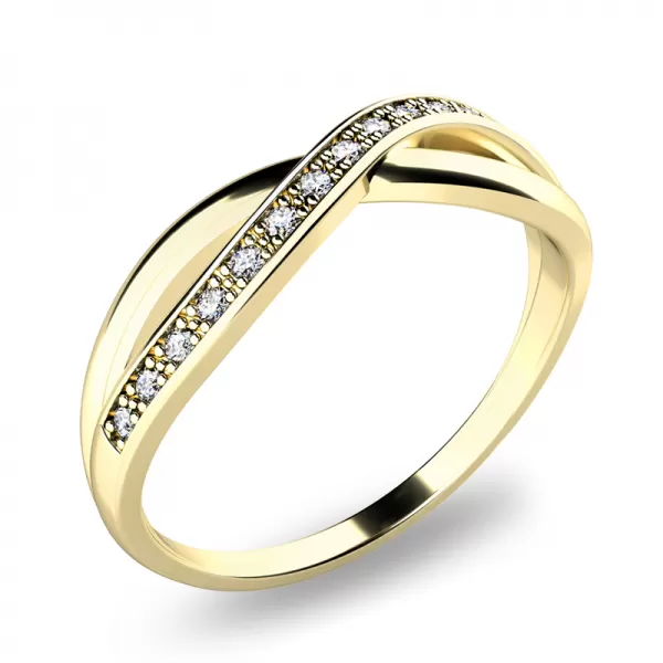 Prsteň s briliantmi zo žltého zlata 140013ZL-DIA