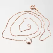 Ružovým zlatom pozlátený náhrdelník so zirkónom N1400019-0871-SLX