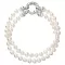 Perlový náramok dvojradový z pravých riečnych perál biely 23013.1