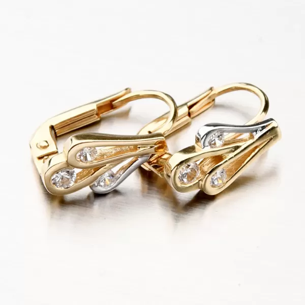 Zlaté náušnice so zirkónmi 42-32041