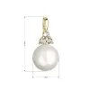 Zlatý 14 karátový prívesok žlté zlato s bielou riečnou perlou a tromi zirkónmi 94PZ00005