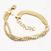 Pozlátený strieborný náramok so zirkónmi B1701026-1256-SLX