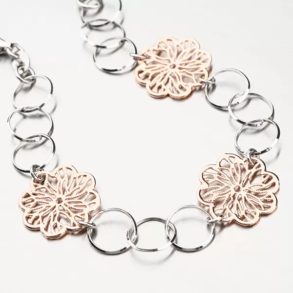 Strieborný náramok s kvietkami 92003043-73-SLX