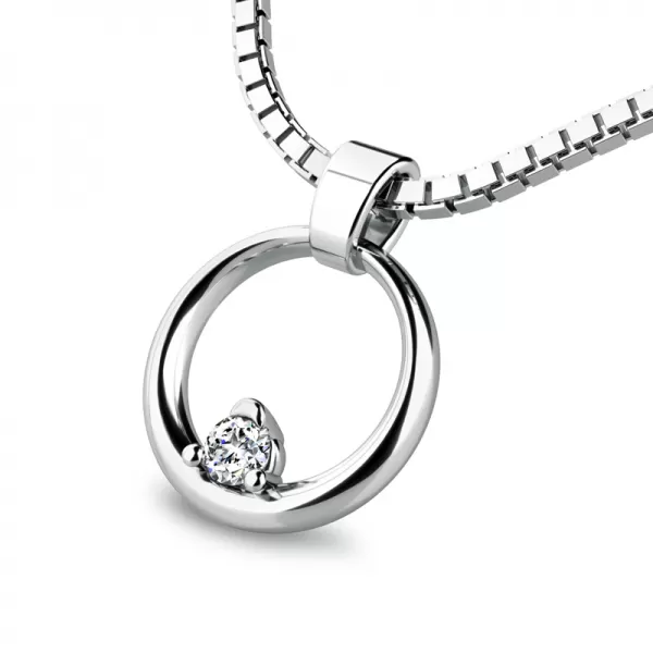 Prívesok - krúžok s briliantom 140023-B-DIA