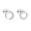 Strieborné náušnice pecka so zirkónom biele okrúhle 11122.1