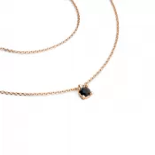 Dámsky náhrdelník žlté zlato 585/1000 prírodný diamant 0,130 ct s čiernym 10828-NH02-CV-Black