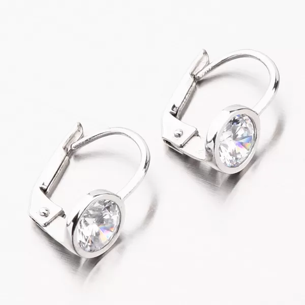 Dámske náušnice biele zlato 585 zirkón PKL12-014