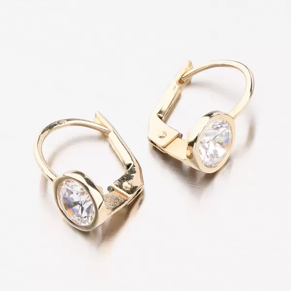 Dámske náušnice žlté zlato 585 zirkón PKL12-016