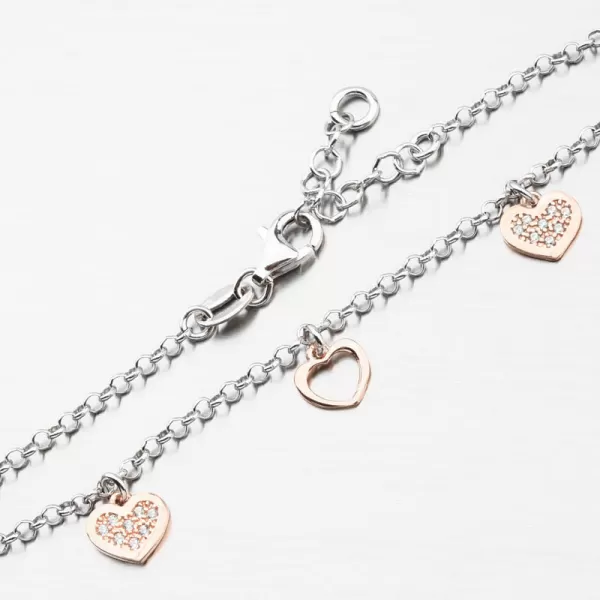 Strieborný náramok so srdiečkami B1600354-0331-SLX