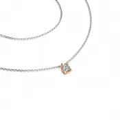 Dámsky náhrdelník zo žltého zlata 585/1000 prírodný diamant 0,130 ct G/SI s brilantným 10828-NH02-BCV