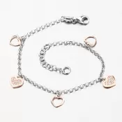 Strieborný náramok so srdiečkami B1600354-0331-SLX