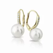 Perlové náušnice so zirkónmi 52NK-3122ZL