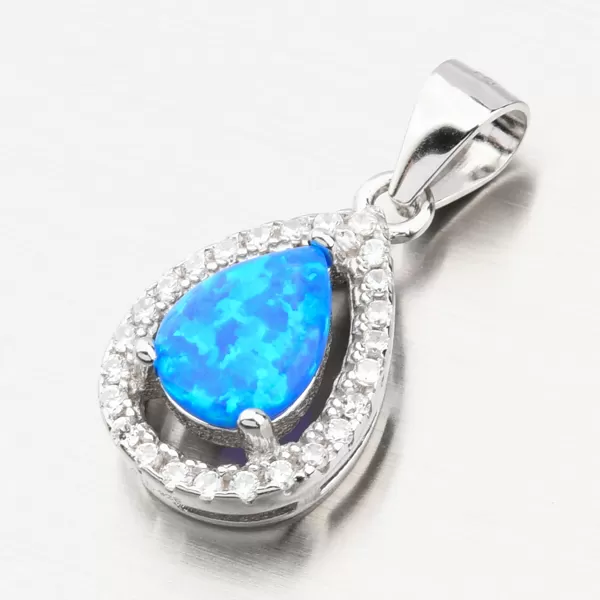 Prívesok zo striebra s modrým opálom HST-13476