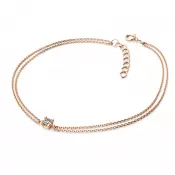 Dámsky náramok žlté zlato 585/1000 prírodný diamant 0,130 ct G/SI s ružovým 10828-NR02-CV