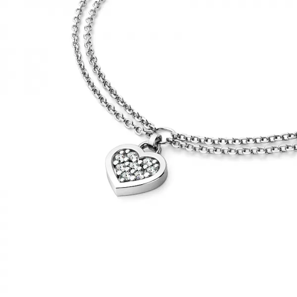 Náramok so srdiečkom a diamantmi 10881-NR02-B