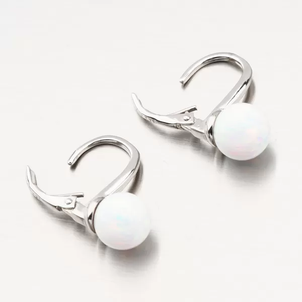 Strieborné náušnice s bielym opálom UCST-121745/8