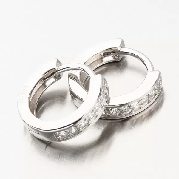 Strieborné kruhy so zirkónmi 13 mm UCST-122900