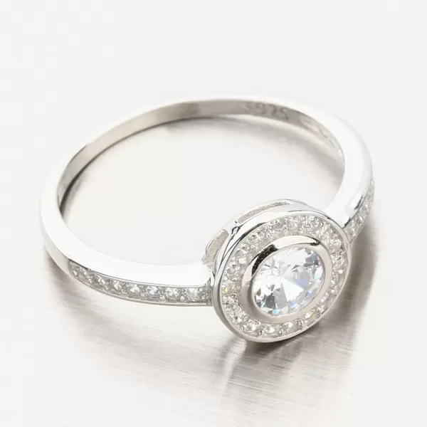 Strieborný prsteň so zirkónmi GST-11234