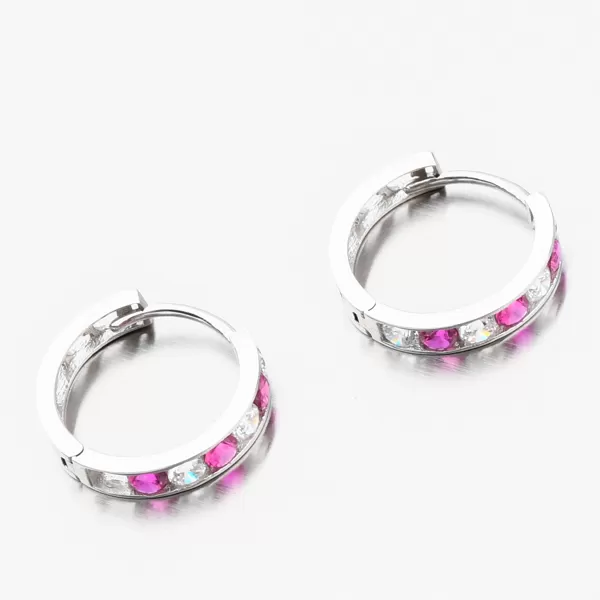 Dámske náušnice biele zlato 585 zirkónové kruhy 612A-005