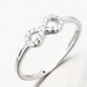 Strieborný prsteň nekonečno so zirkónmi GST-11508