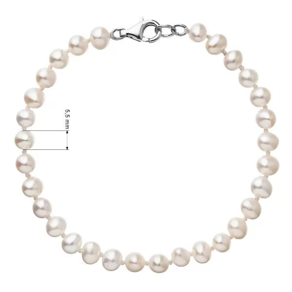 Perlový náramok z pravých riečnych perál biely 23012.1
